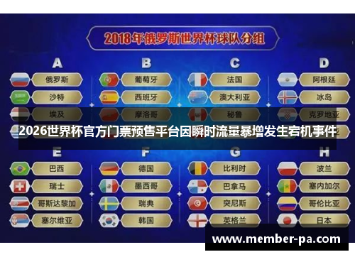 2026世界杯官方门票预售平台因瞬时流量暴增发生宕机事件